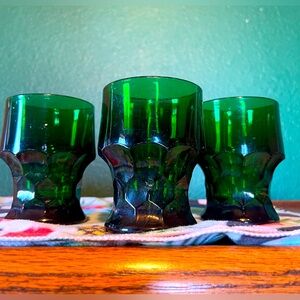 COPY - vintage Anchor Hocking Georgian honeycomb pattern tumblers Emerald green…